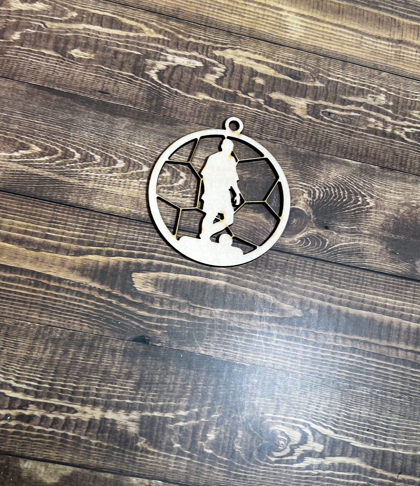 Soccer Ornament, Wooden Sports Ornament, Sports Ornament, Engraved Ornament, Laser Engraved Wood Ornament