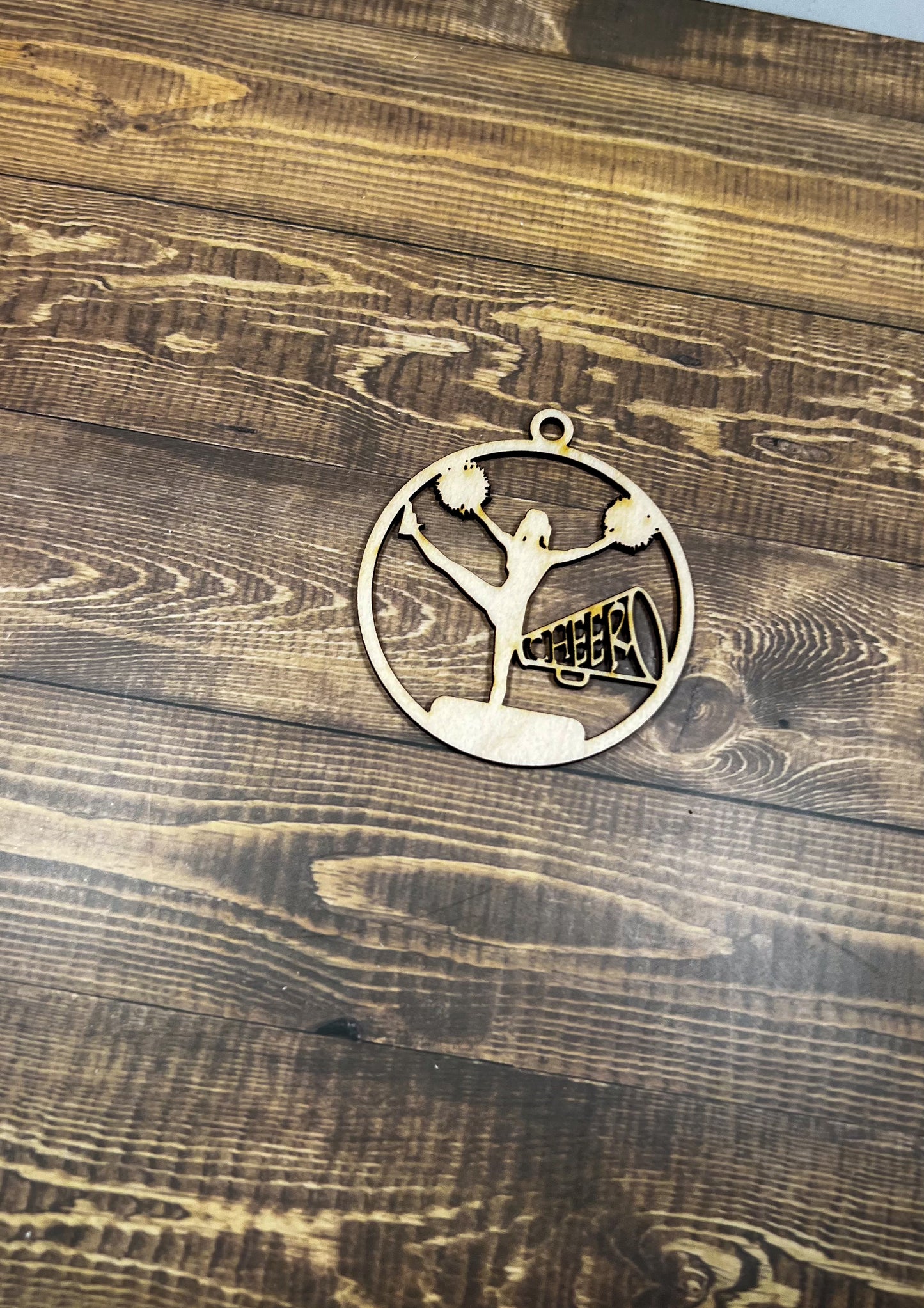 Cheerleading Ornament, Wooden Sports Ornament, Sports Ornament, Engraved Ornament, Laser Engraved Wood Ornament