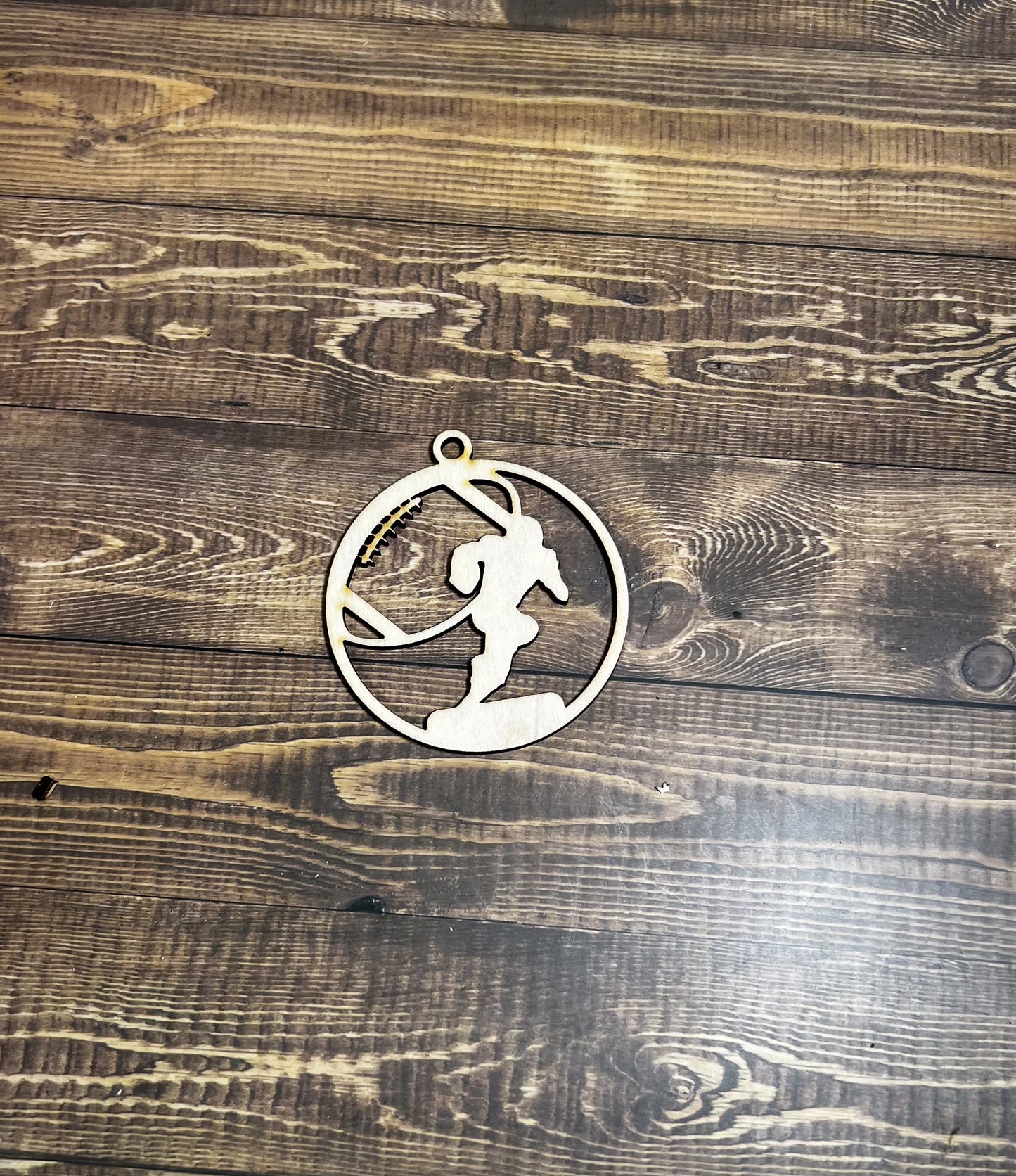 Football Ornament, Wooden Sports Ornament, Sports Ornament, Engraved Ornament, Laser Engraved Wood Ornament