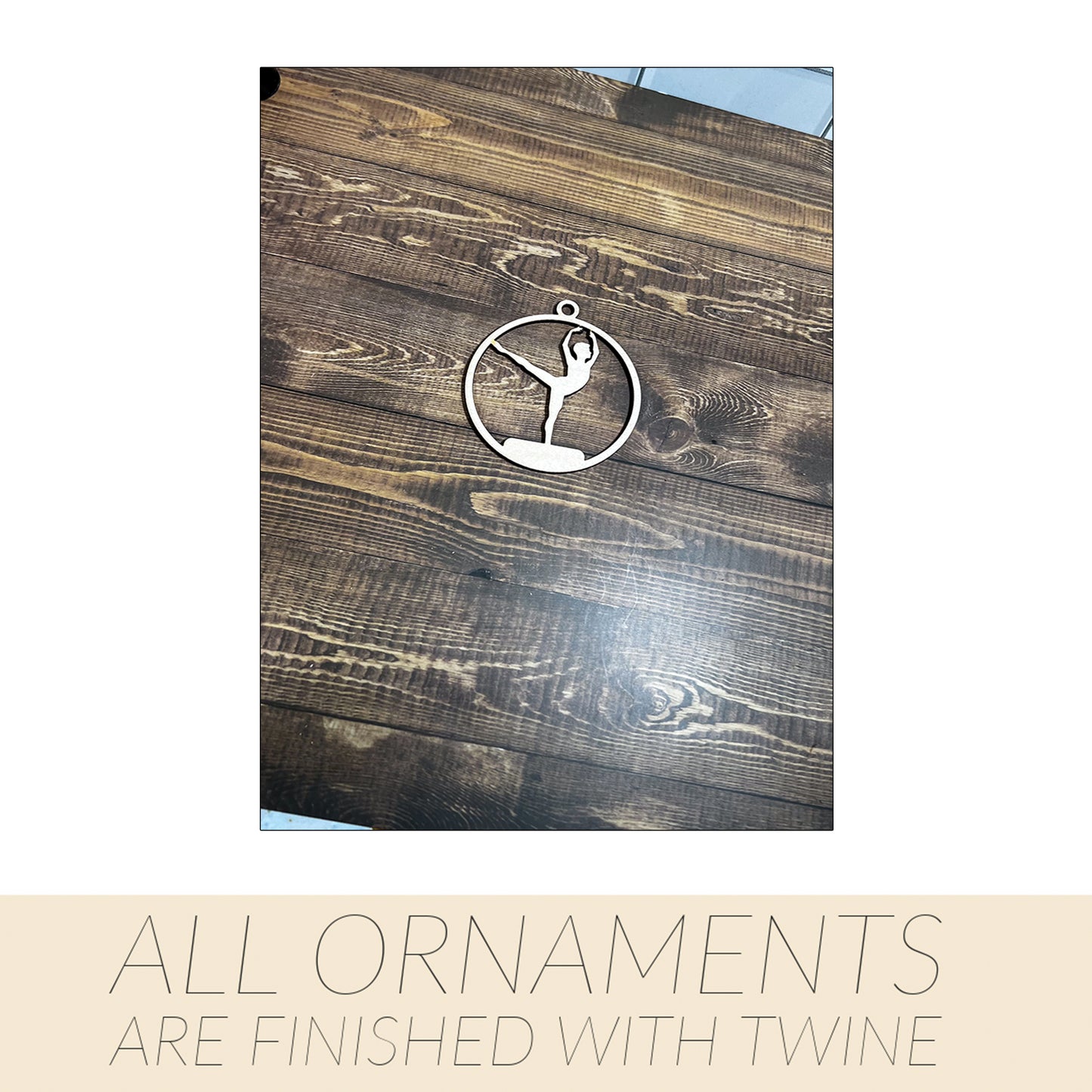 Dance Wooden Sports Ornament, Sports Ornament, Engraved Ornament, Laser Engraved Wood Ornament