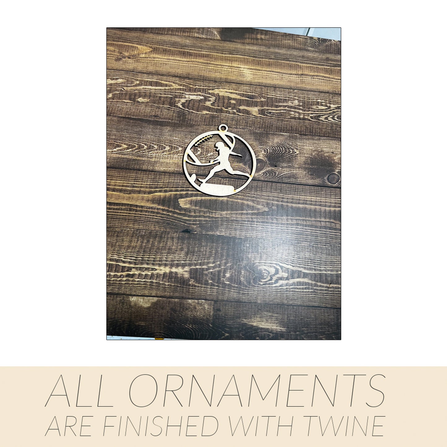 Football Ornament, Wooden Sports Ornament, Sports Ornament, Engraved Ornament, Laser Engraved Wood Ornament