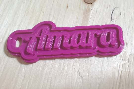 3D Printed Personalized Keychain, 3D Printed with your choice of text. Bag Tag, Keychain gift