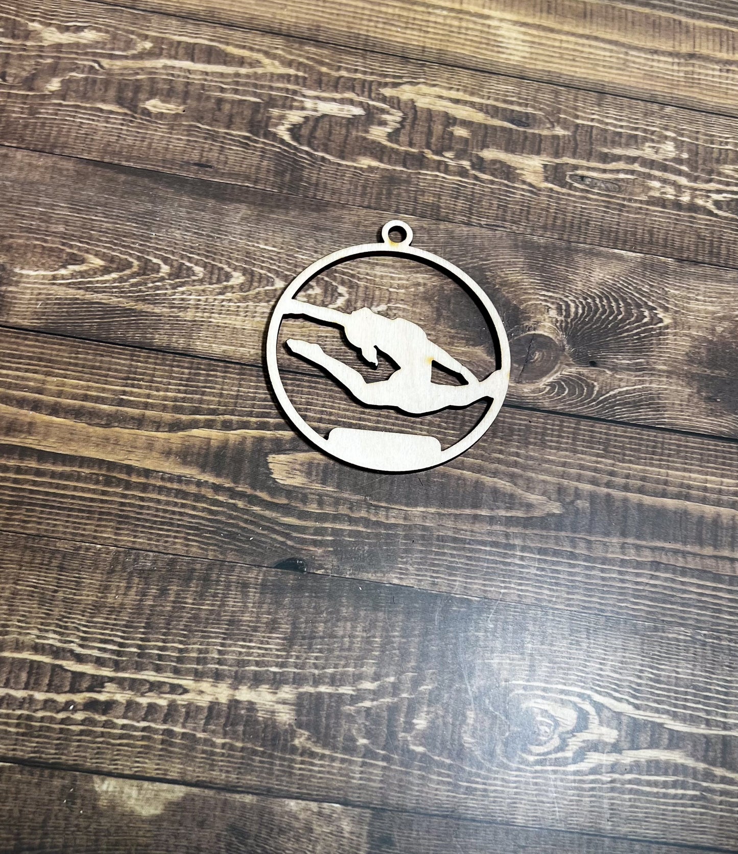 Gymnastic Ornament, Wooden Sports Ornament, Sports Ornament, Engraved Ornament, Laser Engraved Wood Ornament