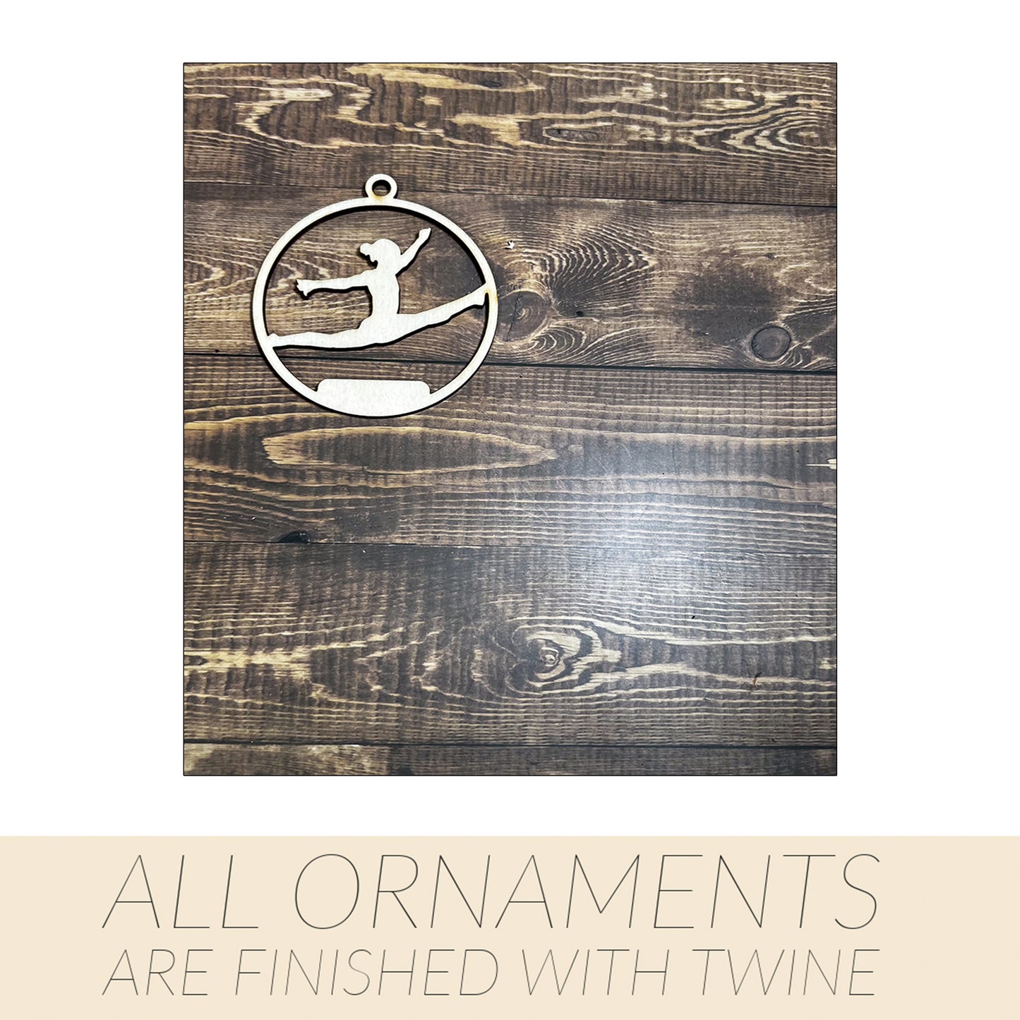 Gymnastic Ornament, Wooden Sports Ornament, Sports Ornament, Engraved Ornament, Laser Engraved Wood Ornament