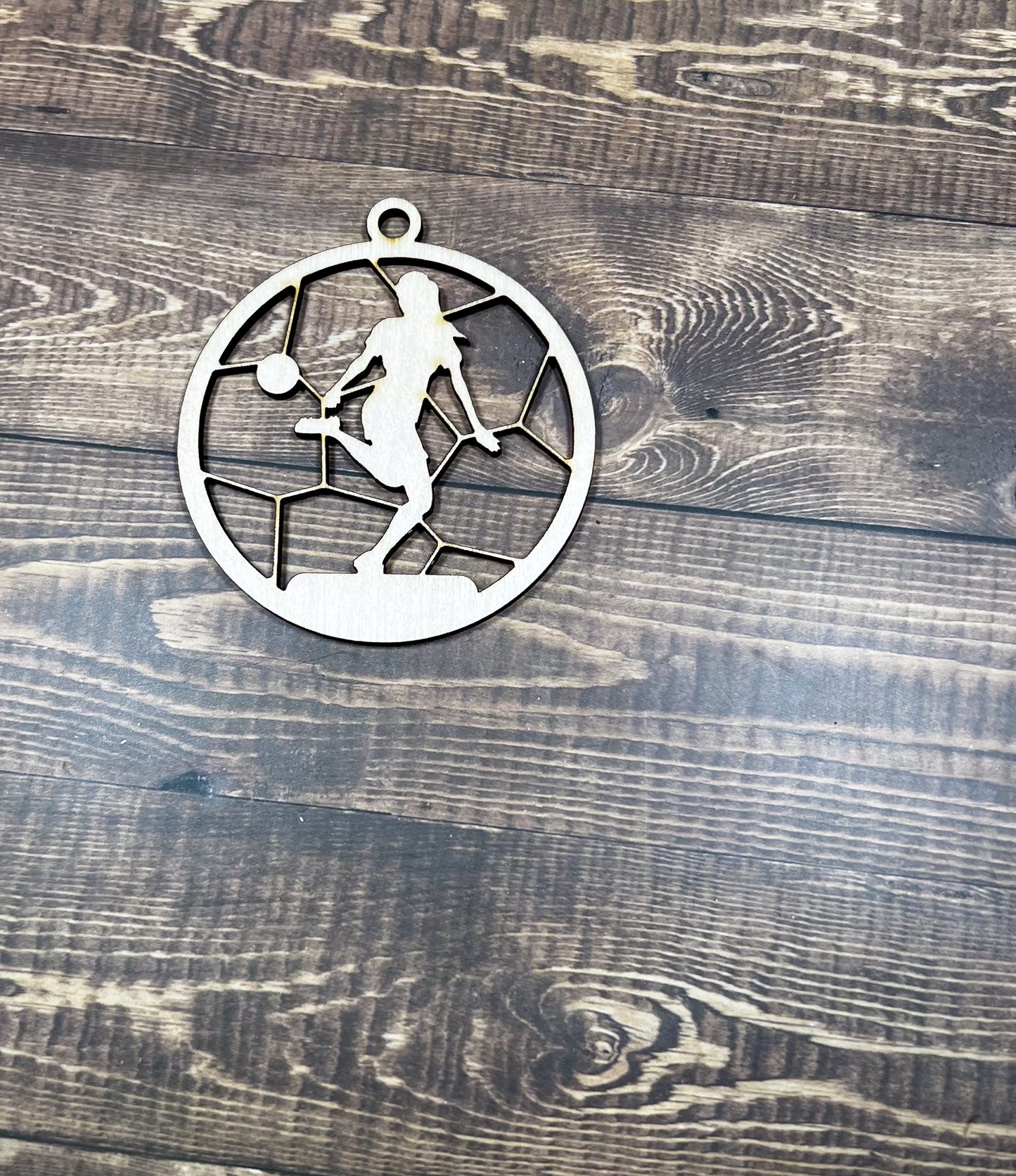 Soccer Ornament, Wooden Sports Ornament, Sports Ornament, Engraved Ornament, Laser Engraved Wood Ornament