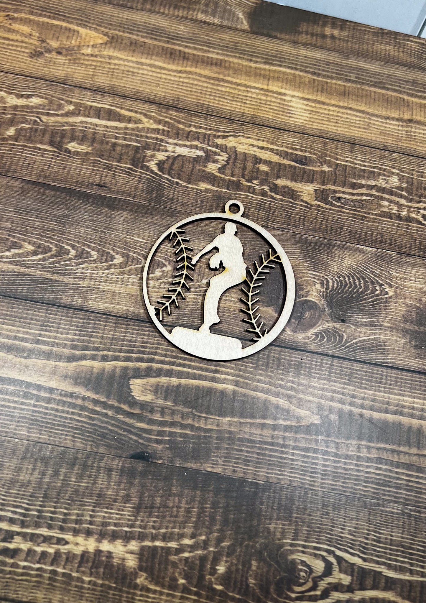 Baseball Ornament, Wooden Sports Ornament, Sports Ornament, Engraved Ornament, Laser Engraved Wood Ornament
