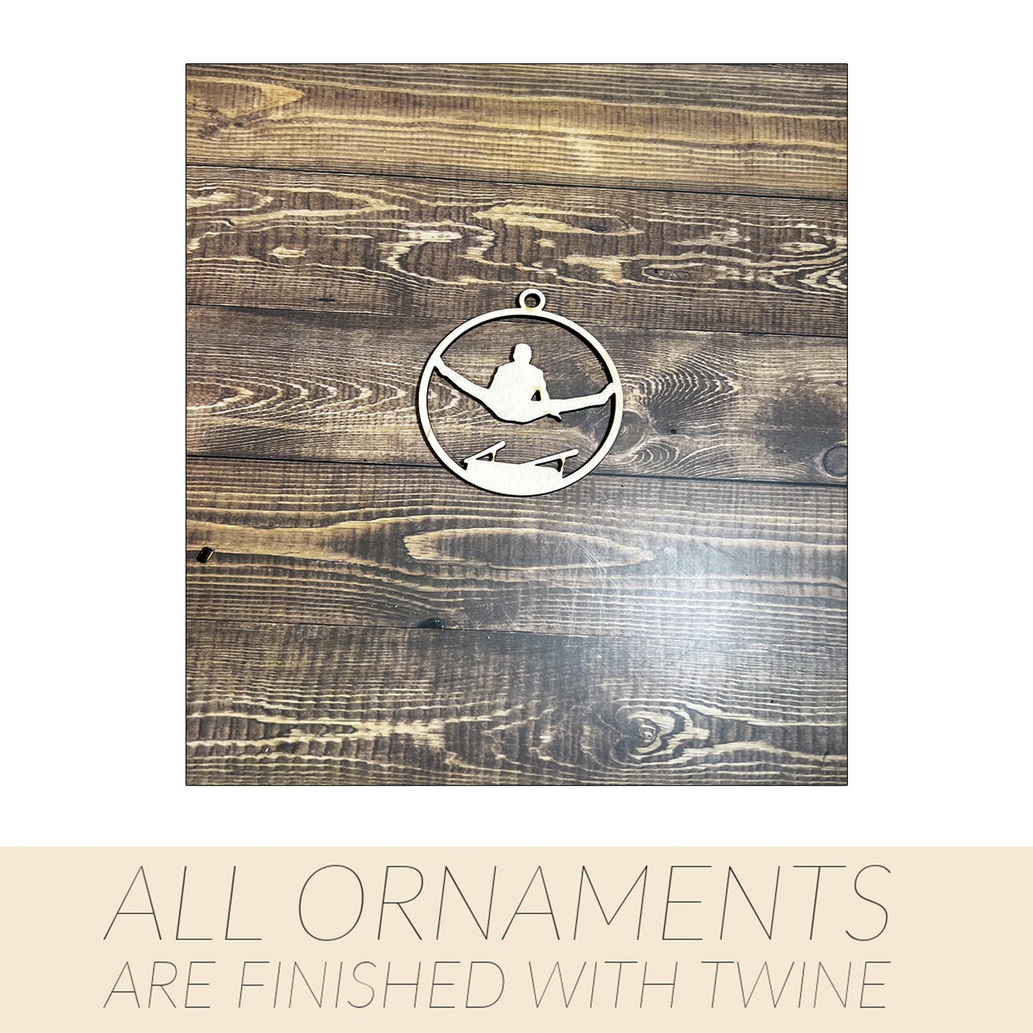Gymnastic Ornament, Wooden Sports Ornament, Sports Ornament, Engraved Ornament, Laser Engraved Wood Ornament