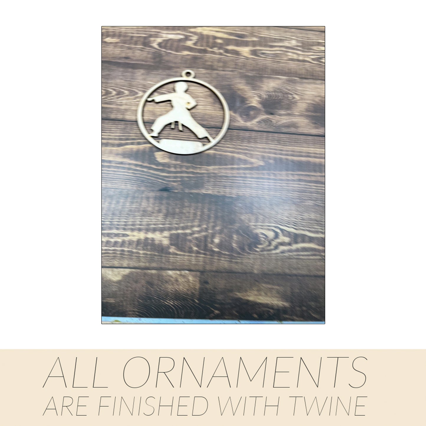Karate Ornament, Wooden Sports Ornament, Sports Ornament, Engraved Ornament, Laser Engraved Wood Ornament