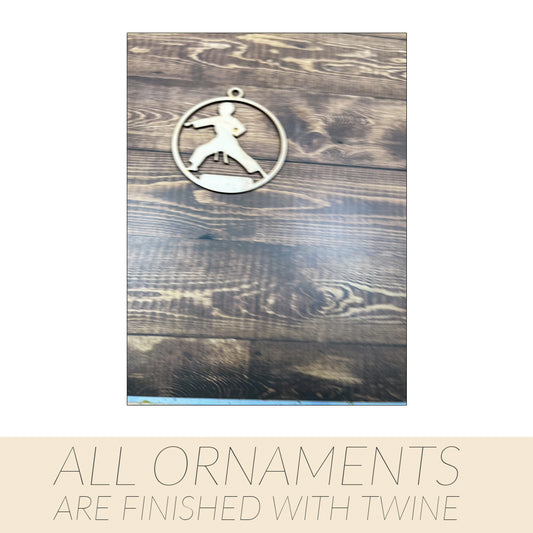 Karate Ornament, Wooden Sports Ornament, Sports Ornament, Engraved Ornament, Laser Engraved Wood Ornament