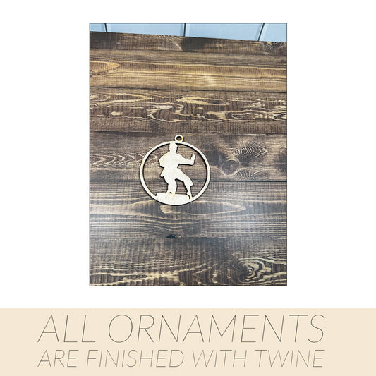 Karate Wooden Sports Ornament, Sports Ornament, Engraved Ornament, Laser Engraved Wood Ornament