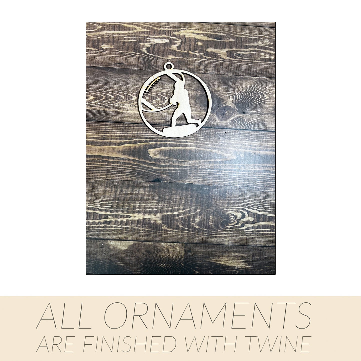 Football Ornament, Wooden Sports Ornament, Sports Ornament, Engraved Ornament, Laser Engraved Wood Ornament