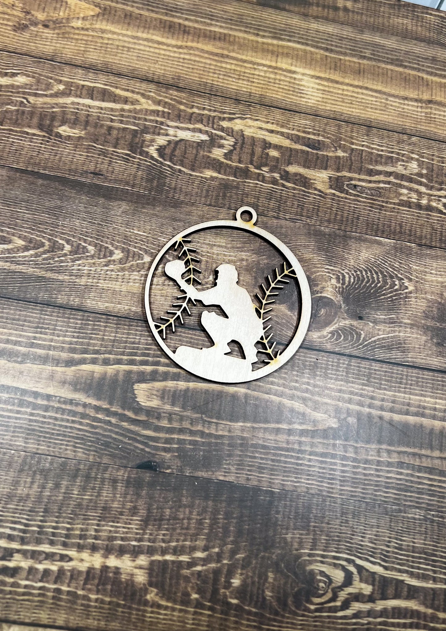 Baseball Ornament, Wooden Sports Ornament, Sports Ornament, Engraved Ornament, Laser Engraved Wood Ornament