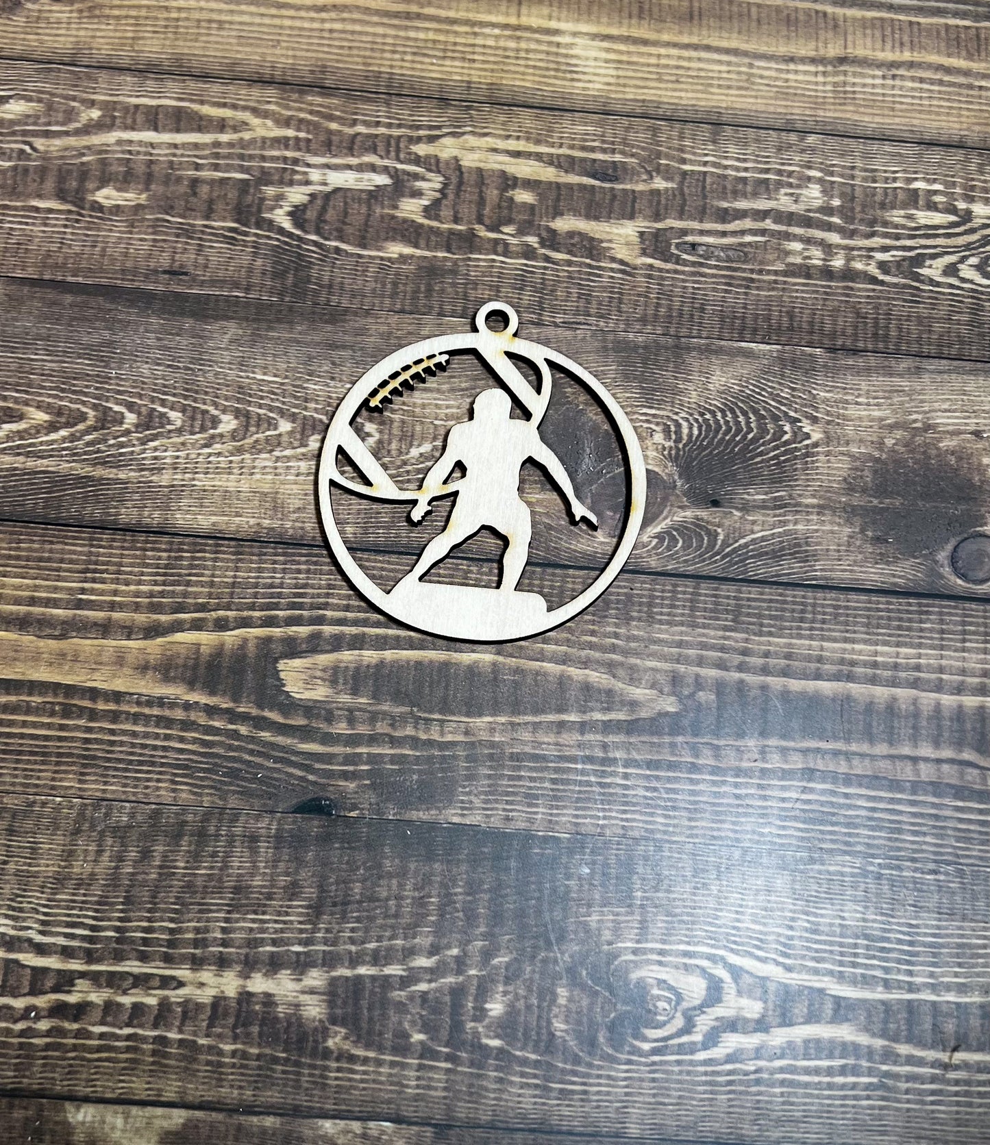 Football Ornament, Wooden Sports Ornament, Sports Ornament, Engraved Ornament, Laser Engraved Wood Ornament