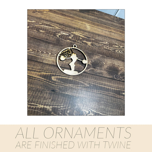 Cheerleading Ornament, Wooden Sports Ornament, Sports Ornament, Engraved Ornament, Laser Engraved Wood Ornament