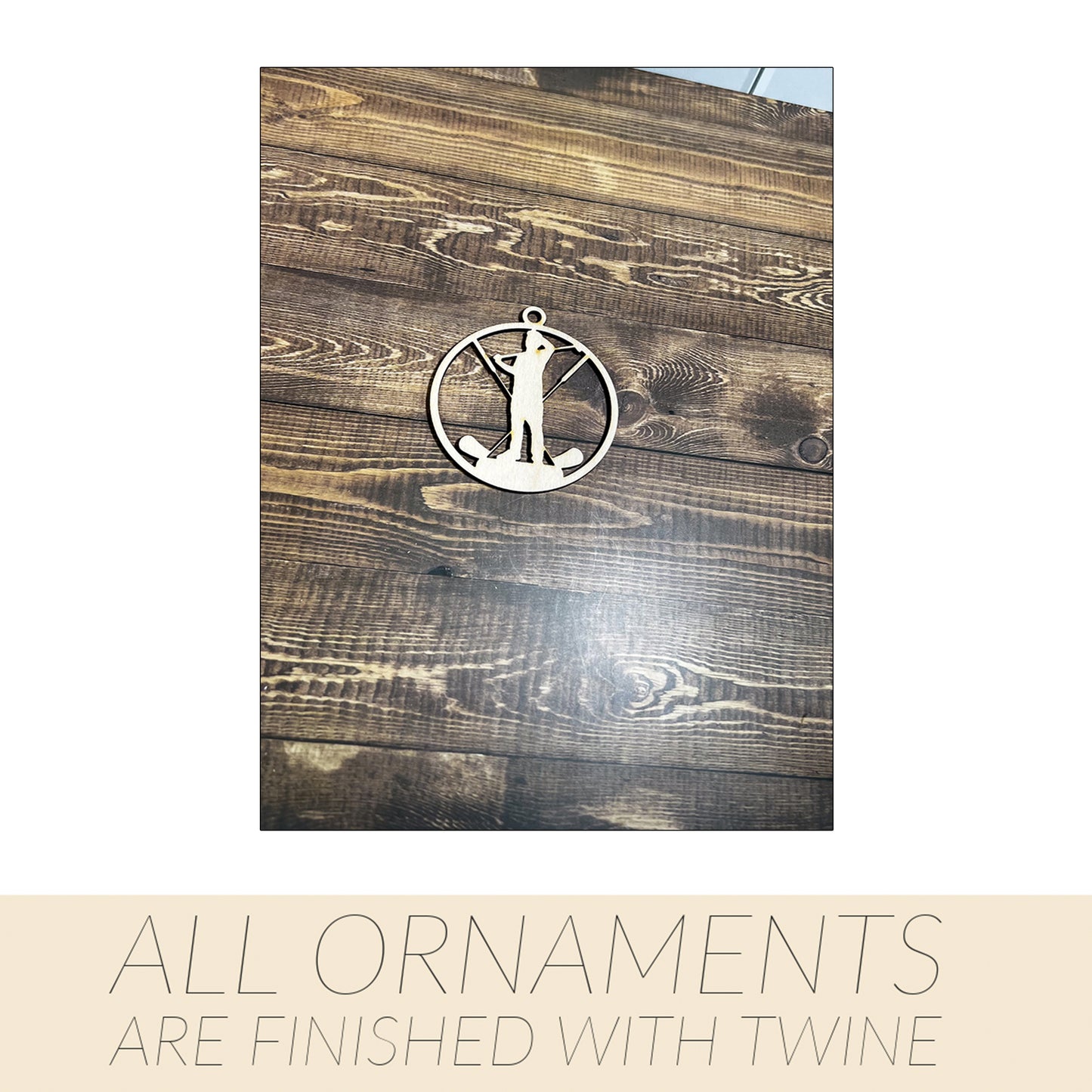 Golf Ornament, Wooden Sports Ornament, Sports Ornament, Engraved Ornament, Laser Engraved Wood Ornament