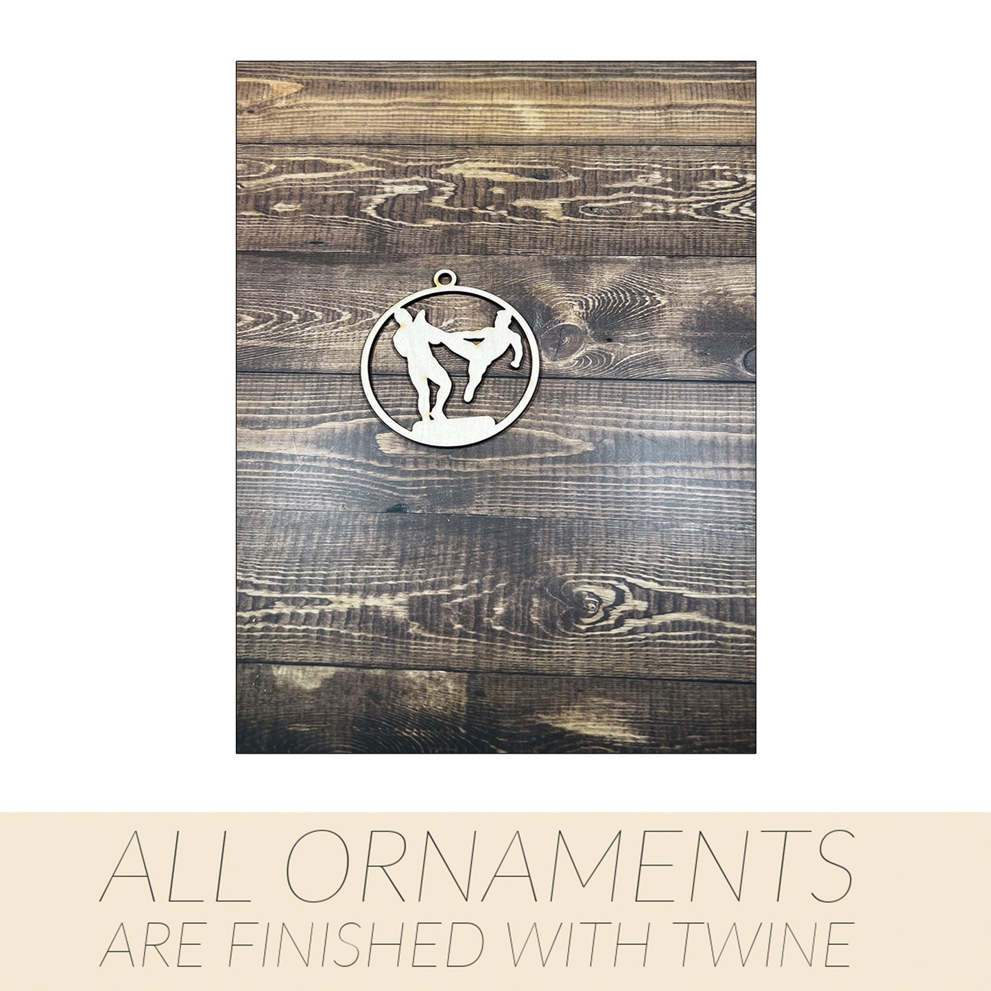 Karate Ornament, Wooden Sports Ornament, Sports Ornament, Engraved Ornament, Laser Engraved Wood Ornament