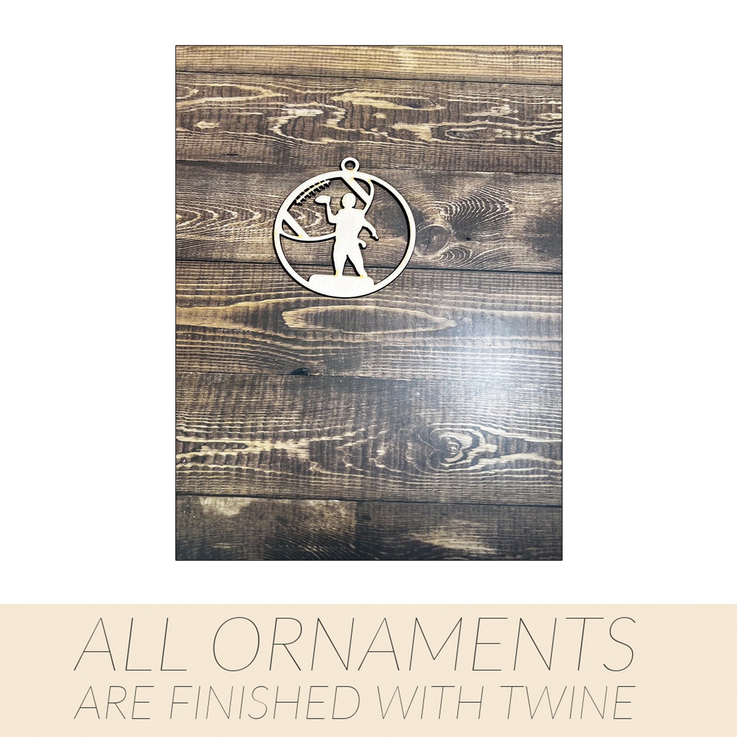 Football Ornament, Wooden Sports Ornament, Sports Ornament, Engraved Ornament, Laser Engraved Wood Ornament