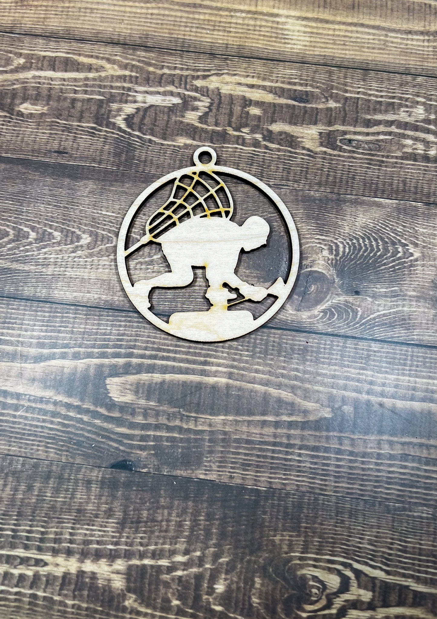 Lacrosse Ornament, Wooden Sports Ornament, Sports Ornament, Engraved Ornament, Laser Engraved Wood Ornament