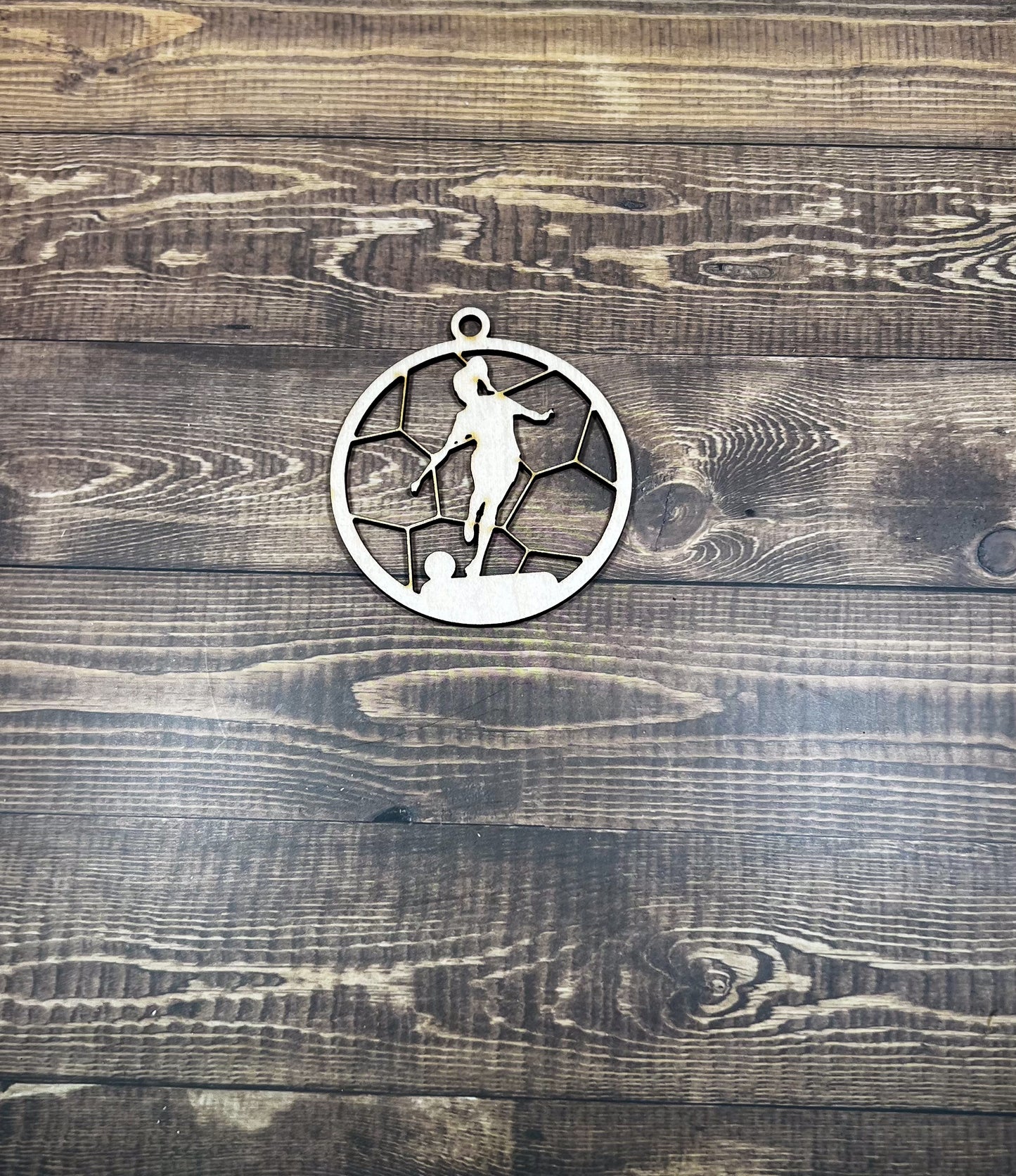Soccer Ornament, Wooden Sports Ornament, Sports Ornament, Engraved Ornament, Laser Engraved Wood Ornament