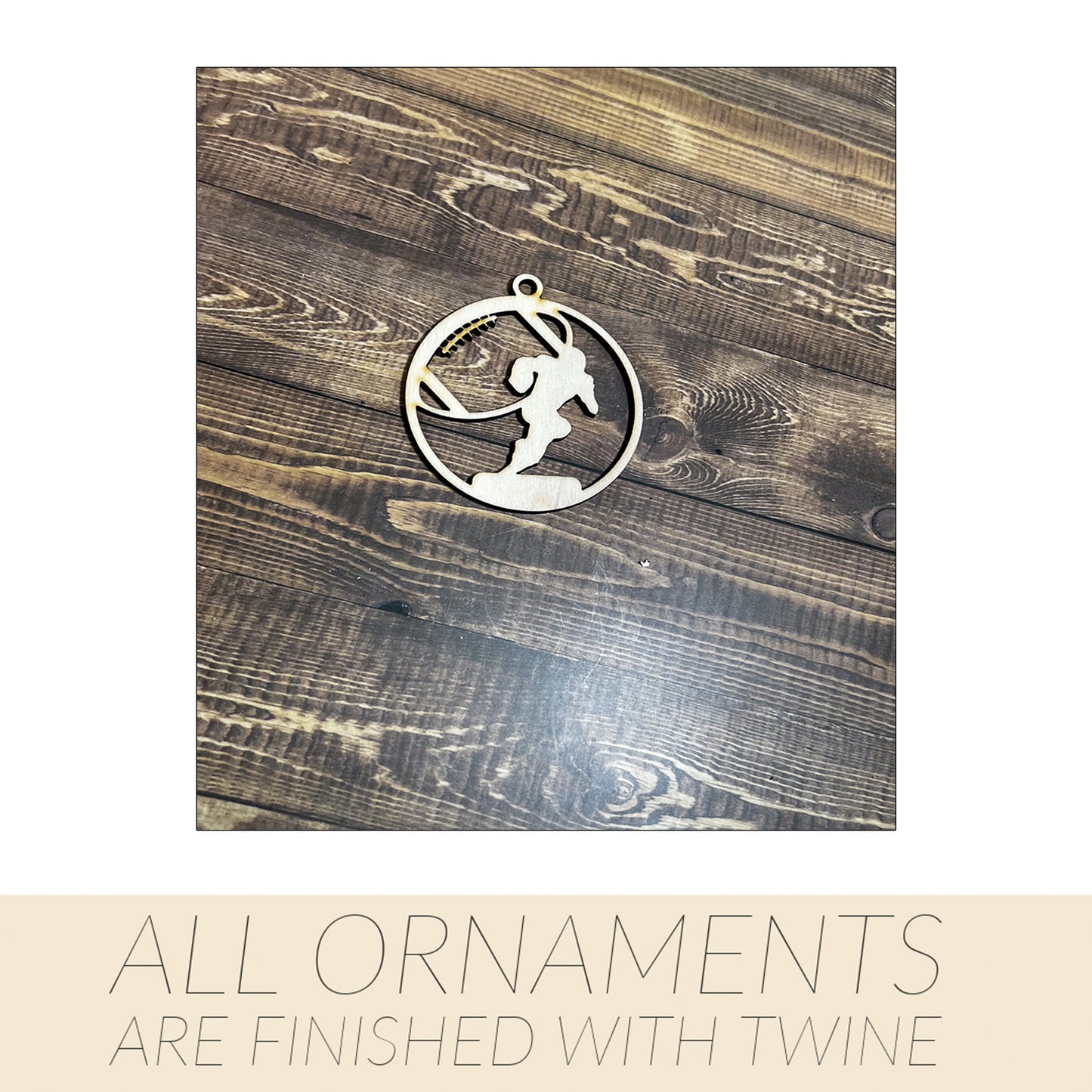 Football Ornament, Wooden Sports Ornament, Sports Ornament, Engraved Ornament, Laser Engraved Wood Ornament