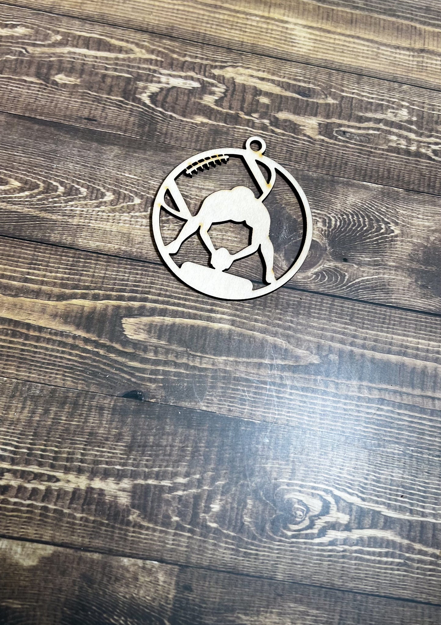 Football Ornament, Wooden Sports Ornament, Sports Ornament, Engraved Ornament, Laser Engraved Wood Ornament