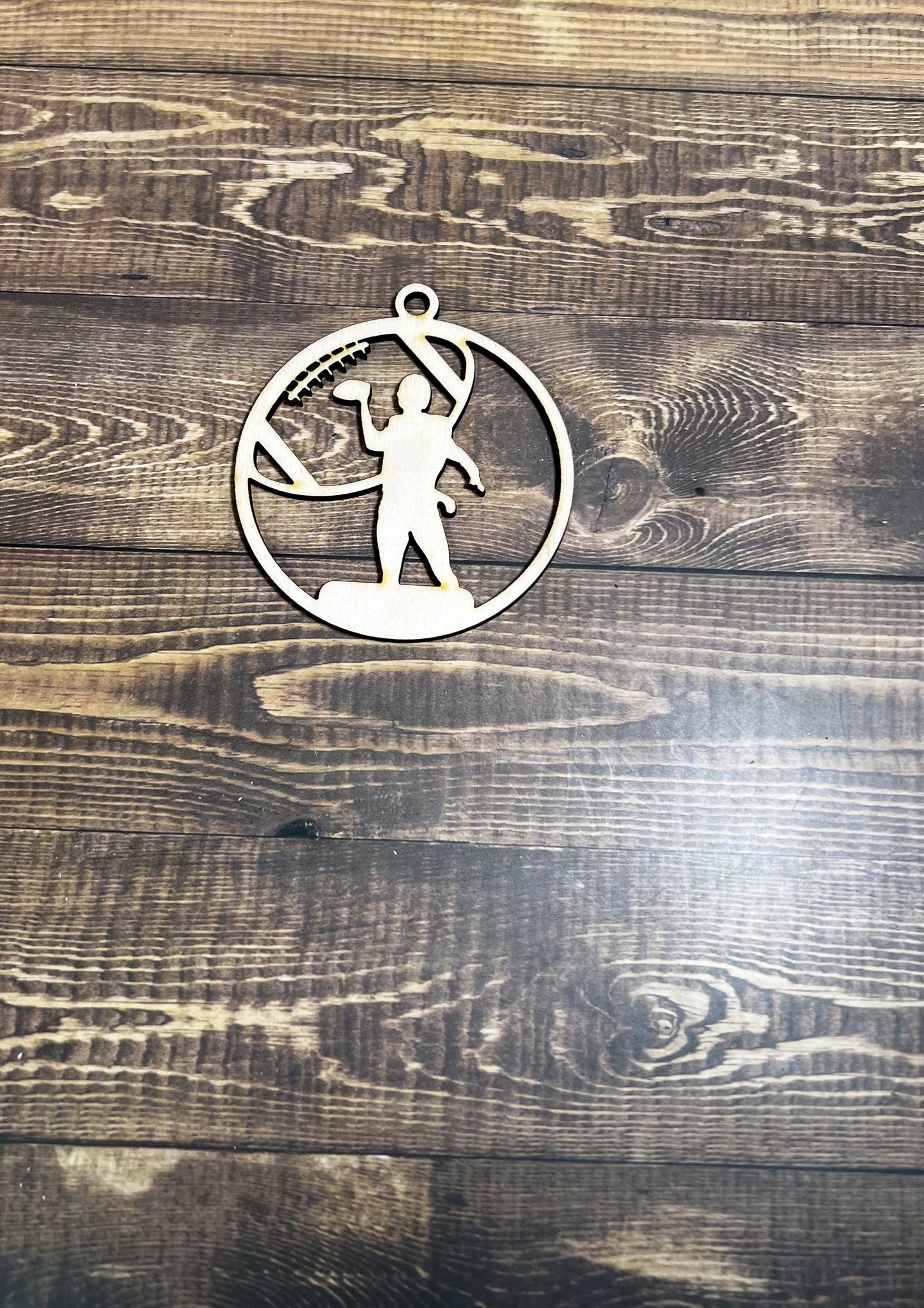 Football Ornament, Wooden Sports Ornament, Sports Ornament, Engraved Ornament, Laser Engraved Wood Ornament
