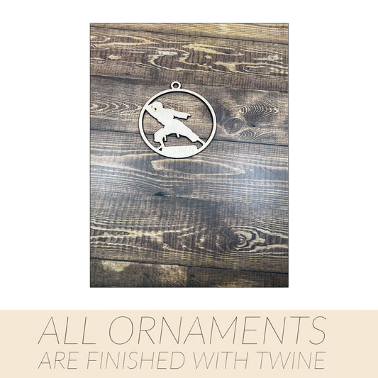 Karate Wooden Sports Ornament, Sports Ornament, Engraved Ornament, Laser Engraved Wood Ornament