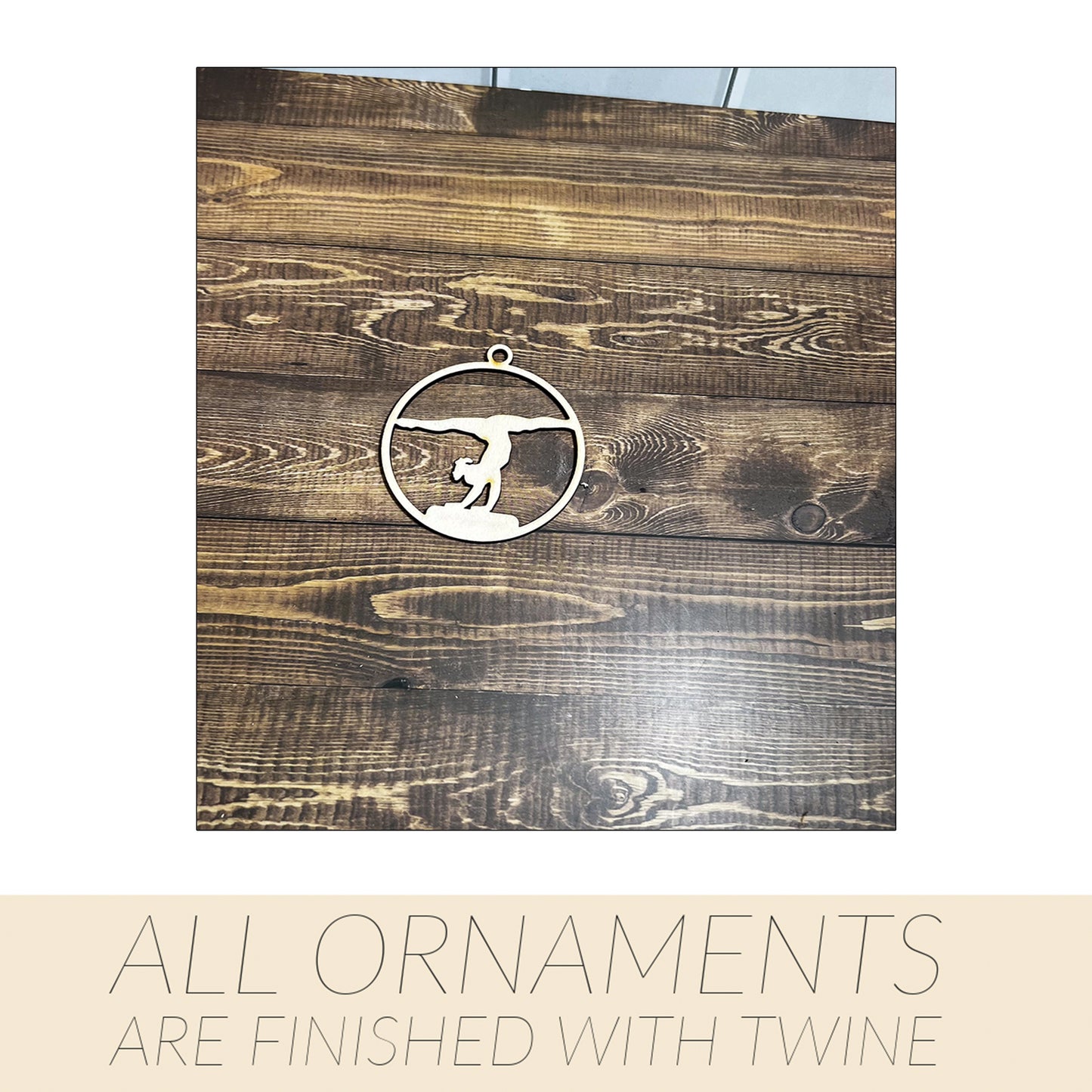 Gymnastic Ornament, Wooden Sports Ornament, Sports Ornament, Engraved Ornament, Laser Engraved Wood Ornament