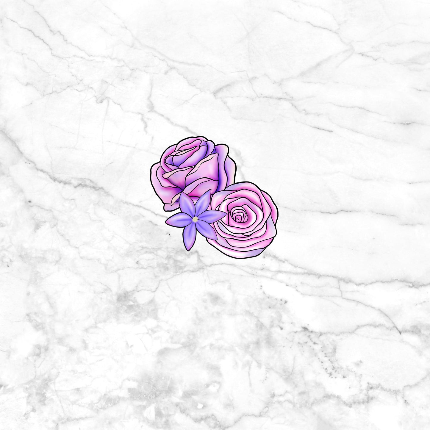 Pastal Goth Sticker,  floral arrangement Sticker