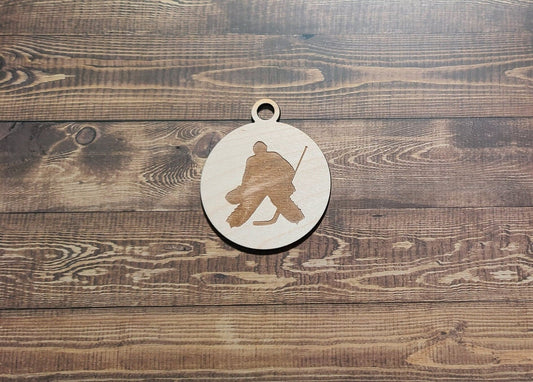 Hockey Ornament, Laser Engraved Ornament, Hockey Lover , Goalie Ornament