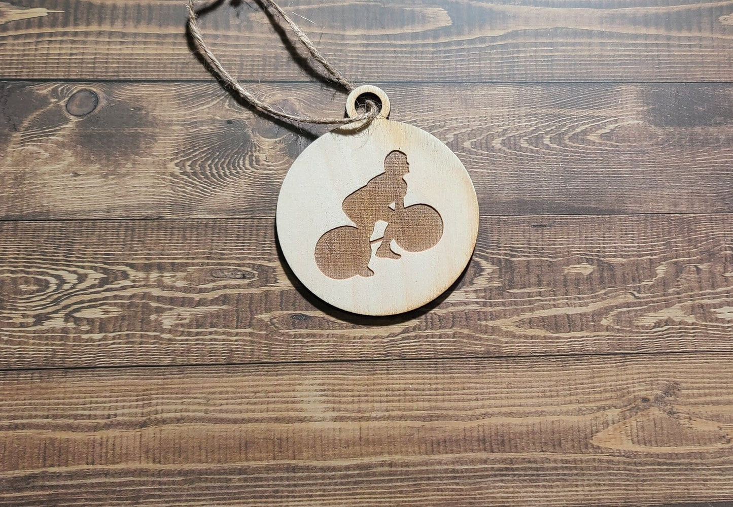 Weight Lifting Ornament, Ornament, Laser Engraved Ornament, Weight Lifting Ornament