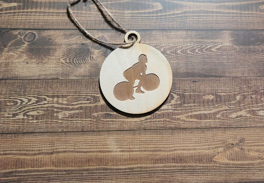 Weight Lifting Ornament, Ornament, Laser Engraved Ornament, Weight Lifting Ornament