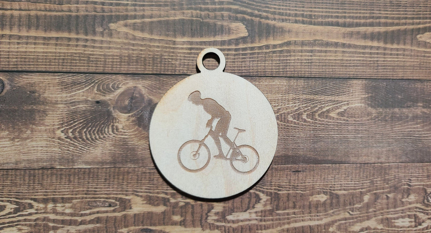 Cycling Ornament, Laser Engraved Ornament, Bike Lover