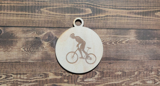 Cycling Ornament, Laser Engraved Ornament, Bike Lover