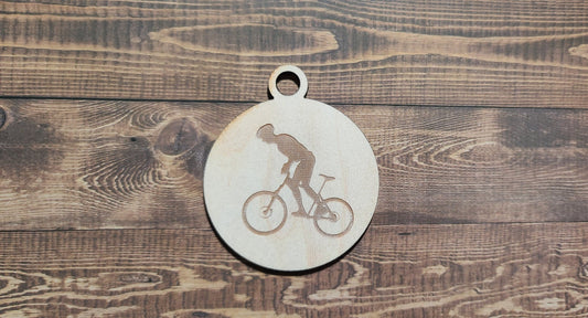 Cycling Ornament, Laser Engraved Ornament,  Bike Lover