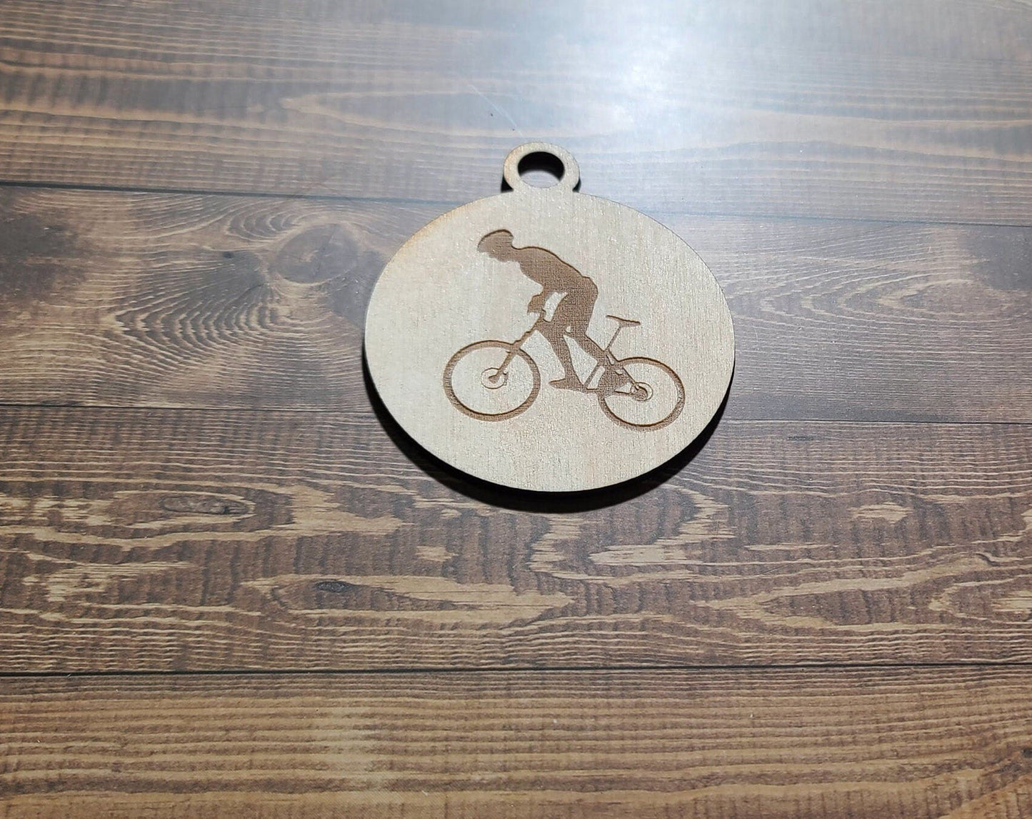 Cycling Ornament, Laser Engraved Ornament,  Bike Lover
