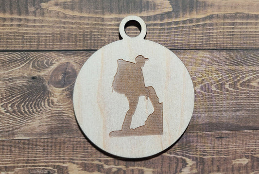 Hiking Ornament, Laser Engraved Ornament, Hiking Lover