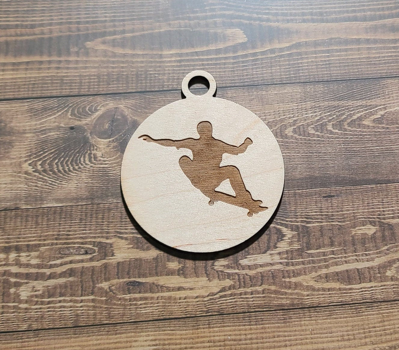 Skateboard Ornament, Laser Engraved Ornament, Skateboarding