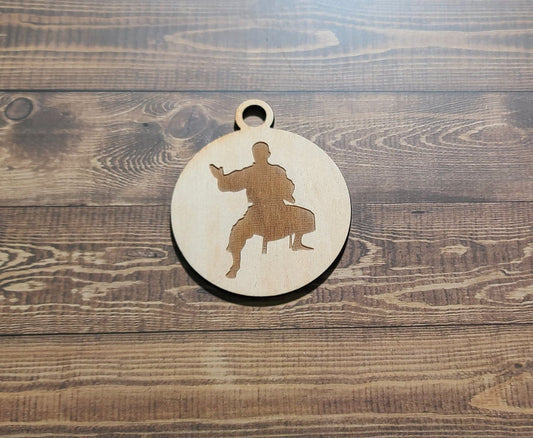Karate Ornament, Laser Engraved Ornament, Karate Lover , Karate Stance