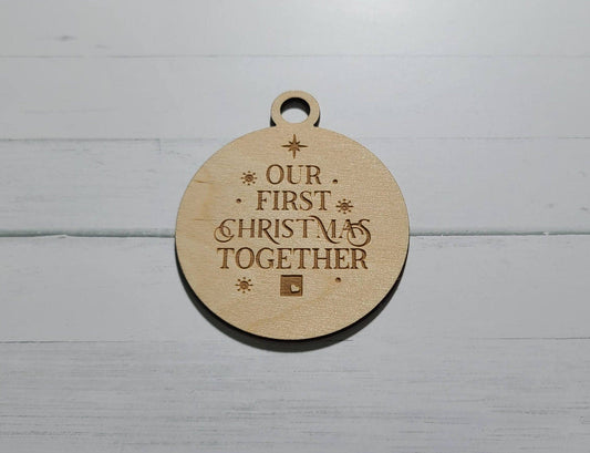 Our First Christmas Together Ornament, Christmas Ornament, Couple Ornament,Wooden Ornament