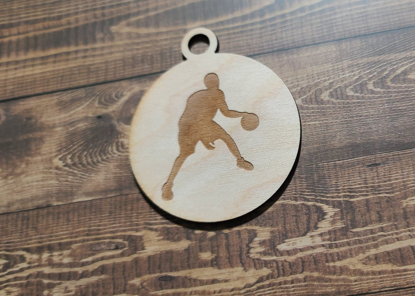 Basketball Ornament Wooden or Acrylic, Laser Engraved Ornament, Basketball Lover