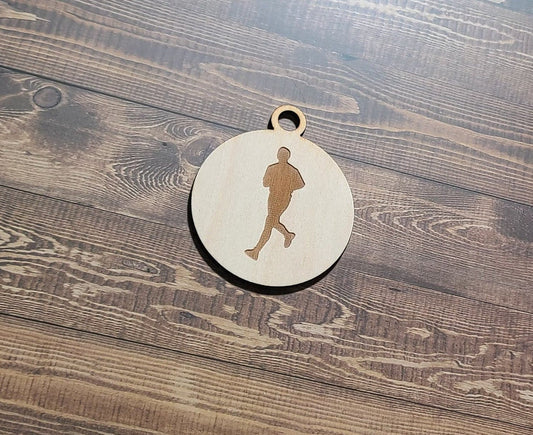 Runner Ornament, Laser Engraved Ornament,  Male Runner Lover