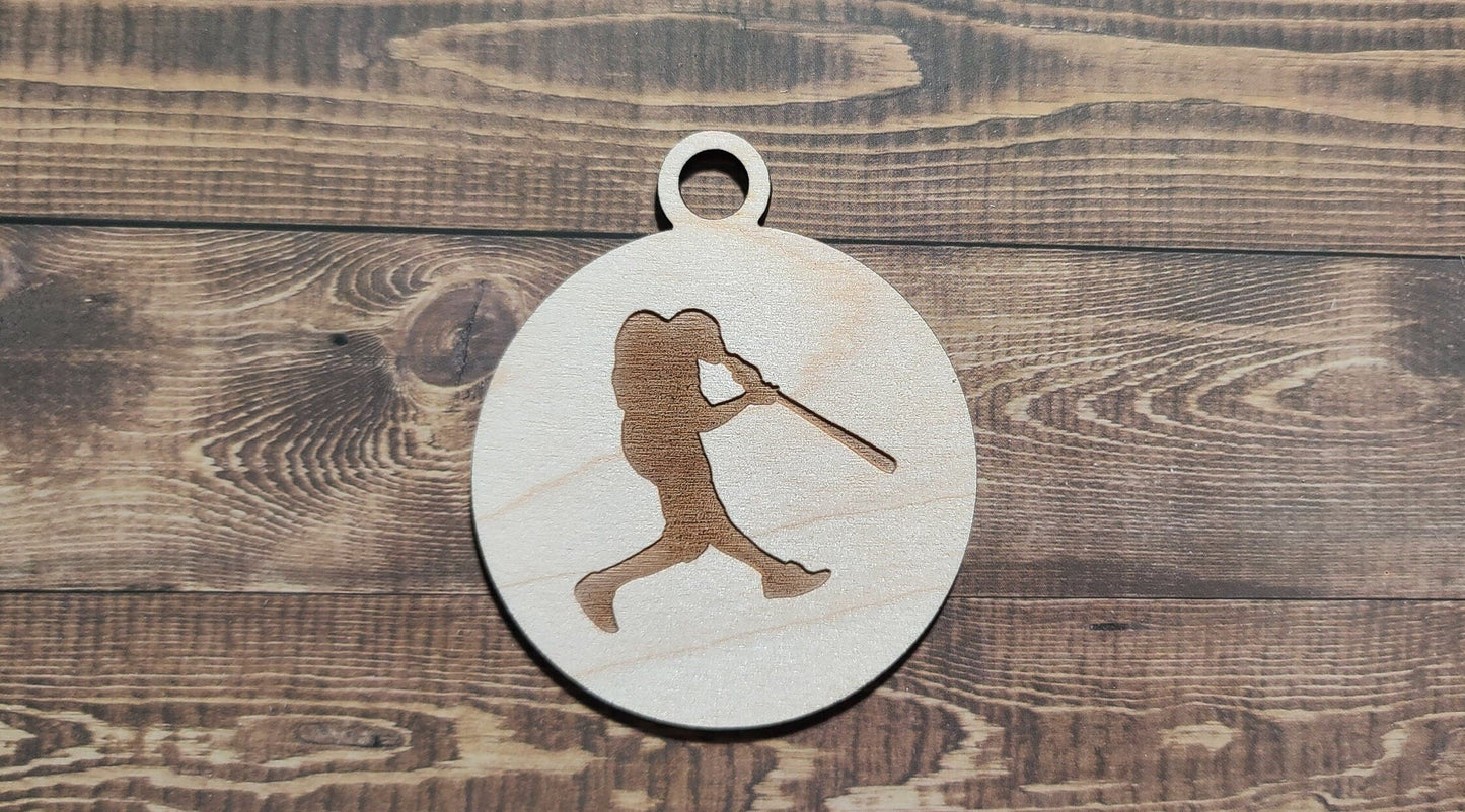 Baseball Ornament, Laser Engraved Ornament, Baseball Lover
