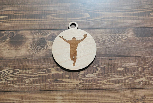 Football Ornament, Laser Engraved Ornament, Football Lover