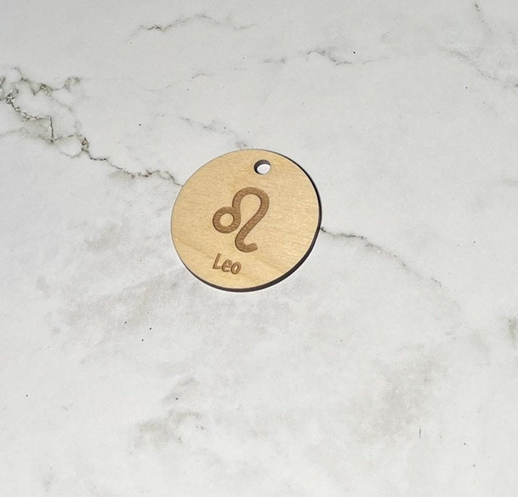 Leo Keychain ,  Laser Engraved Keychain , bag tag , gift for her , gift for him , Zodiac Keychain ,