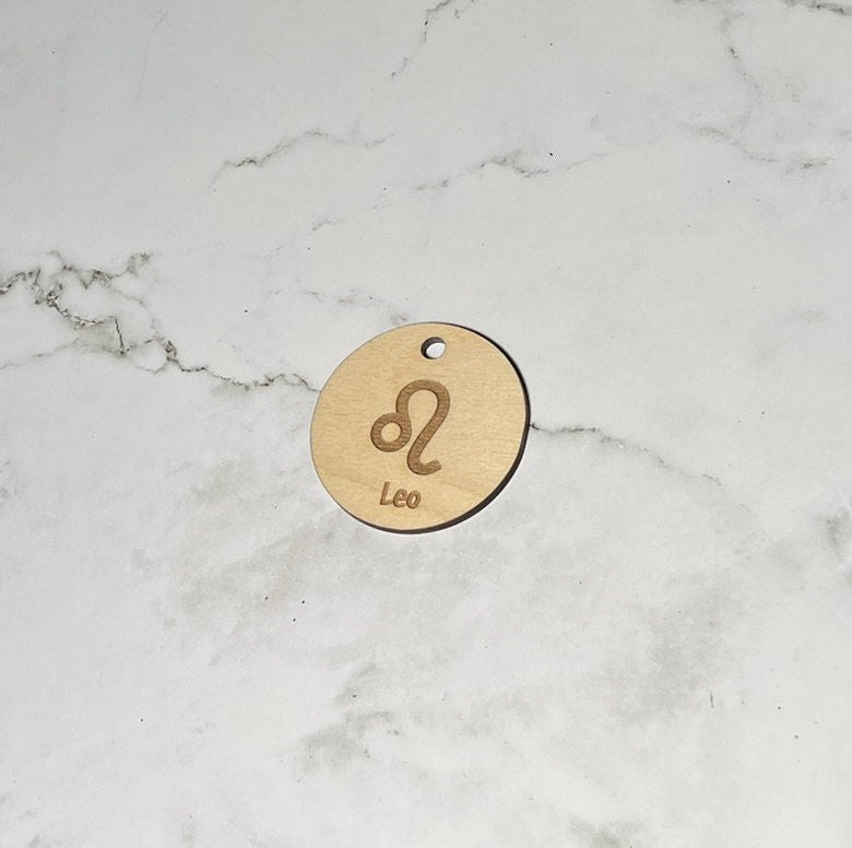 Leo Keychain ,  Laser Engraved Keychain , bag tag , gift for her , gift for him , Zodiac Keychain ,