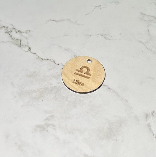 Libra Keychain ,  Laser Engraved Keychain , bag tag , gift for her , gift for him , Zodiac Keychain ,