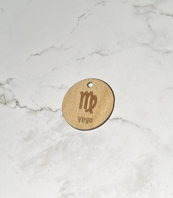 Virgo Keychain ,  Laser Engraved Keychain , bag tag , gift for her , gift for him , Zodiac Keychain ,