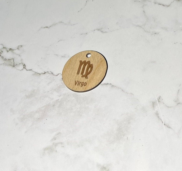 Virgo Keychain ,  Laser Engraved Keychain , bag tag , gift for her , gift for him , Zodiac Keychain ,