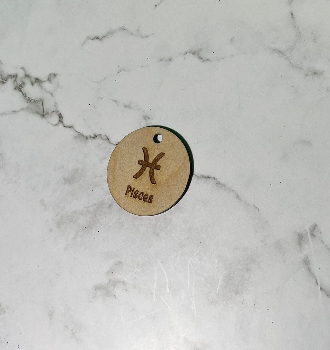 Pisces Keychain ,  Laser Engraved Keychain , bag tag , gift for her , gift for him , Zodiac Keychain
